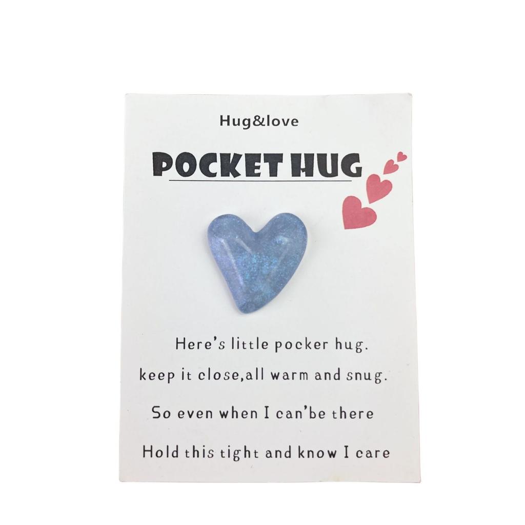 Cute Resin Colored Floral Heart Shaped Pocket Blessing Card