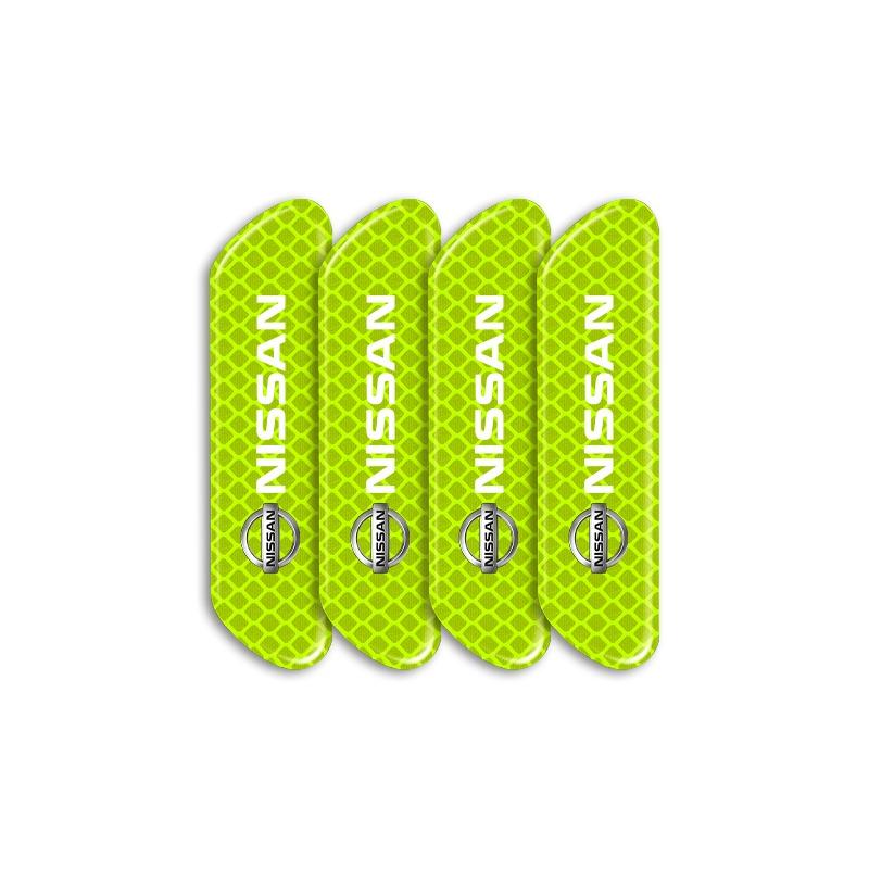 4PCS Car Door Safety Warning Reflective Mark 3D Sticker Car Accessories For Nissan Nismo Qashqai J11 J10 Juke X Trail T32 Tiida Teana Skyl