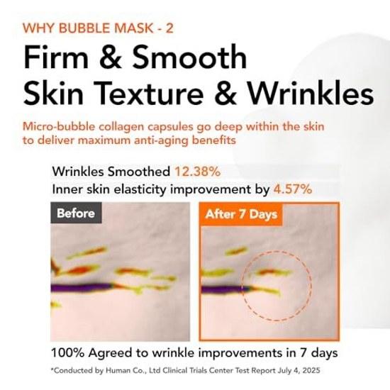Official MENOKIN 30-Second Quick Bubble Mask Lift 95ml Ultra-Low Molecular Collagen Firmness Elasticity Moisture Shine Pack Foam Time-Saving Skin Care