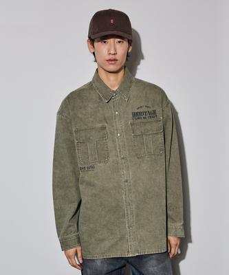 BUCKAROO Pigment Shacket Dark Khaki