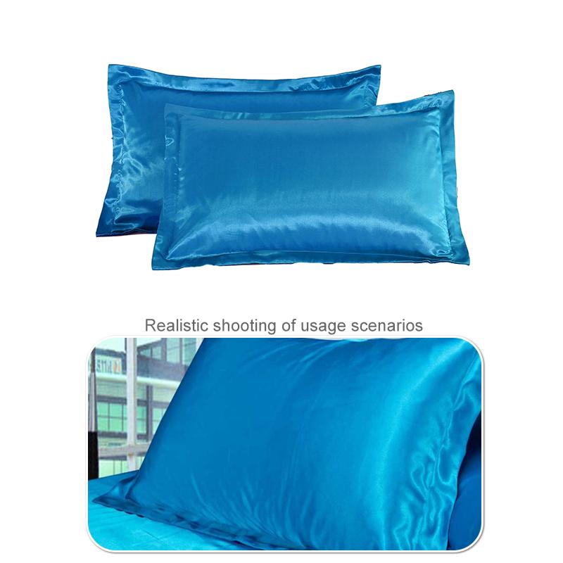 1Pc Bedding Breathable Pillow Cover Comfortable Polyester Fiber Washable Pillowcase Cool Ice Silk Household Summer
