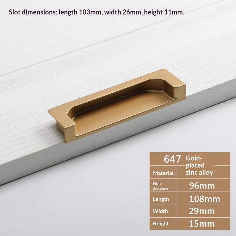 Zinklegierung Einlassbarer Klappgriff Griff Schrank Schubladengriffe Schranktür Eingelassener Öffnungsschlitz Schiebetürgriff Verlängerter Griff