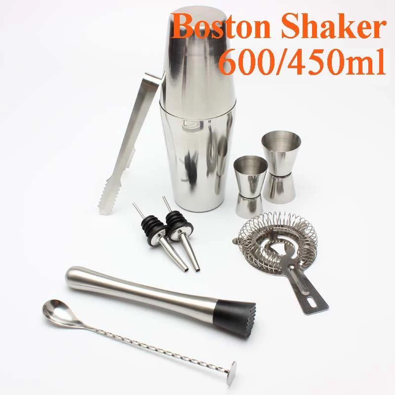 Nerezová sada na koktejly Míchačka Barman sada Cobbler Boston Shaker Barová sada Nástroje Jigger Míchačka Muddler Nalévátko Lžíce