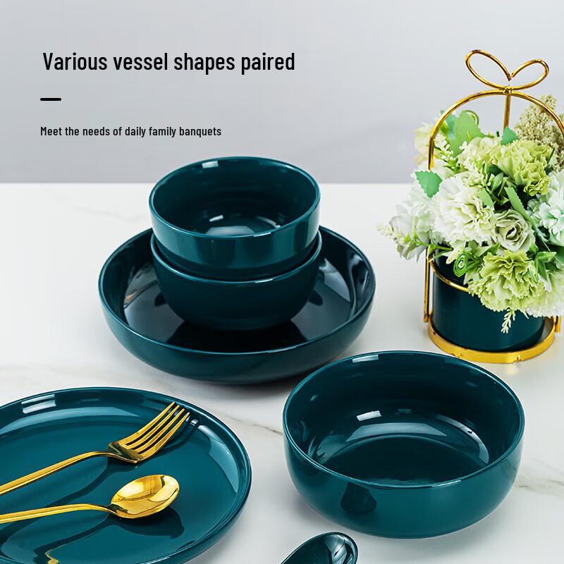 Jingdezhen Underglaze Ceramic 6-Piece Individual Soup Bowl Set