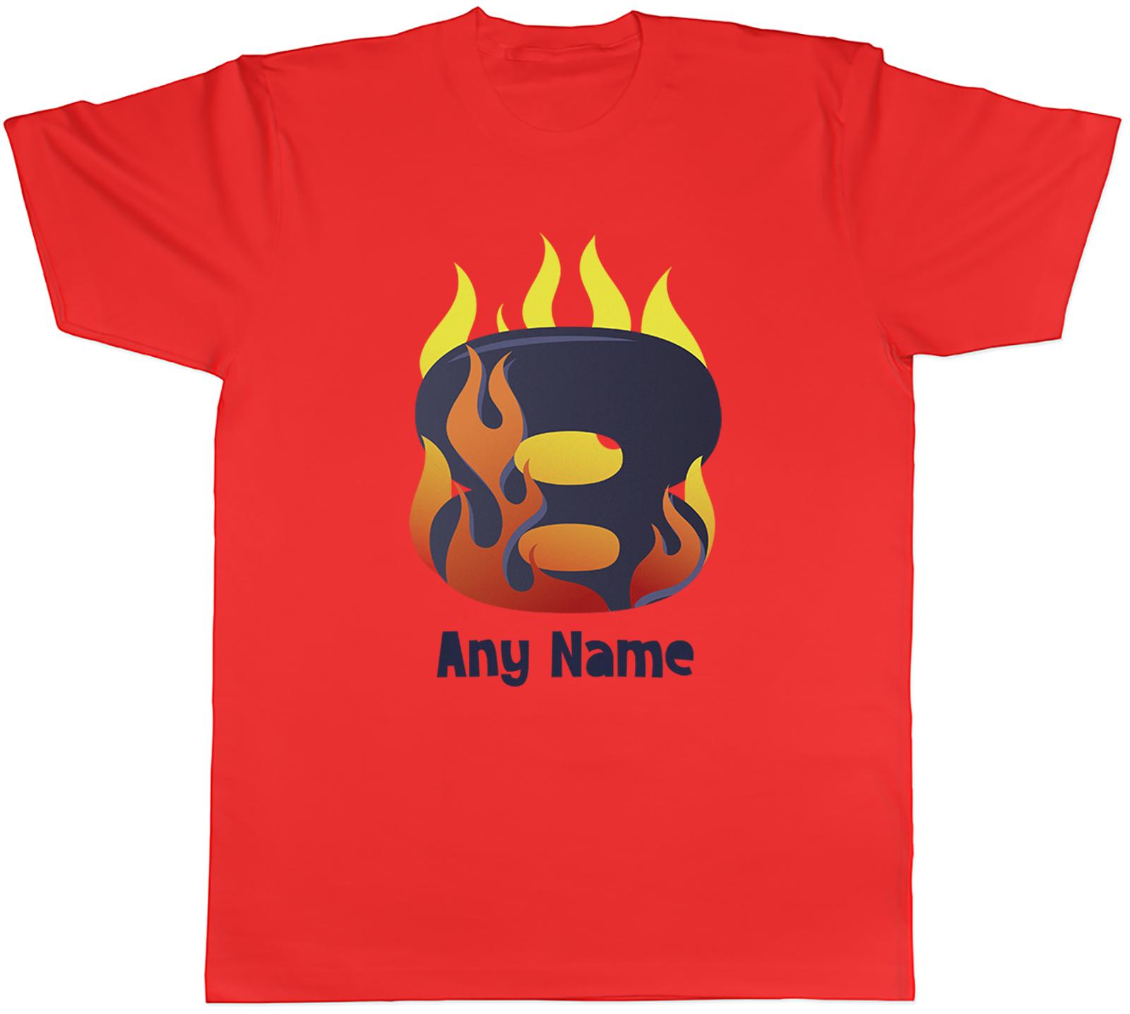 Personalised Number Day Flame Digit 8 Eight Unisexs TShirt Tee Gift Top S
