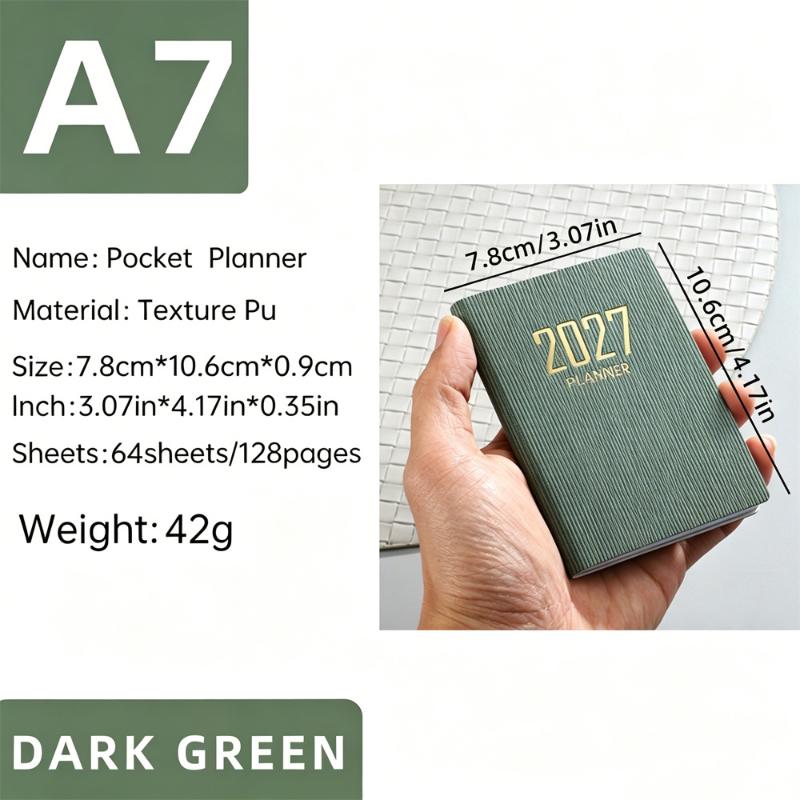 Mini A 7 2027 Agenda Book Pocket With Calendar Appointment Book Diary Weekly Planner For Students Gift
