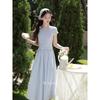 Lu Xiangnan 'Cloud Weaving Spring Serenity' Elegant Blue Summer Maxi Dress