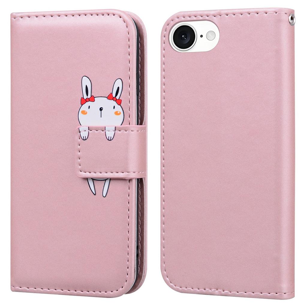 For iPhone 16e Case Cartoon Pattern Wallet Leather Phone Cover