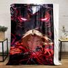 "Anime Warrior with Metal Armor Design Flannel blanket for bedroom, living room, sofa, and nap