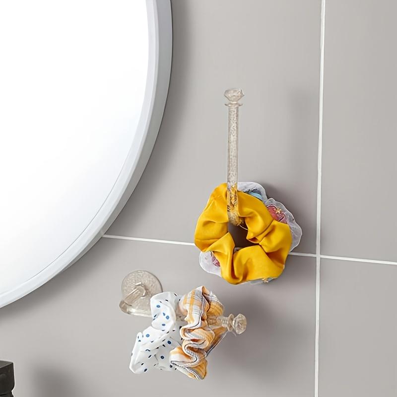 2pcs Clear Multifunctional Crystal Wall Hook for Hanging Necklaces, Jewelry, Bangles, Bracelets, Watches & Keychains Material:Plastic