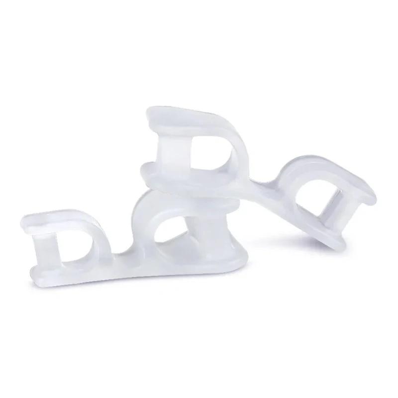 2 Stück Hallux Valgus Fußpflege Pediküre Silikon Gel Zehenspreizer Zwei Löcher Zehentrenner Fingerprotektor Ballenkorrektur