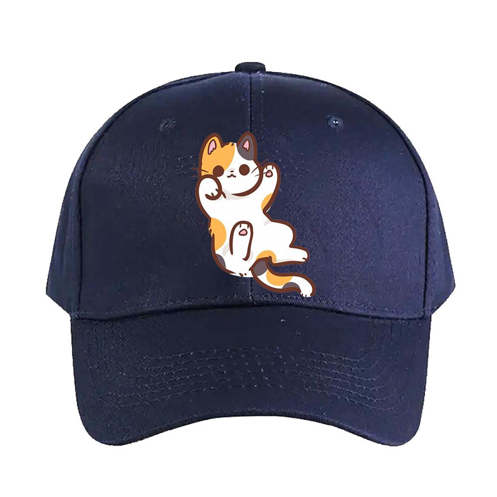 kawaii cat Cap Summer Women Unisex Adult Peaked Hat Fashion Casual Adjustable Printed Baseball Caps Trucker Cap boyfriend