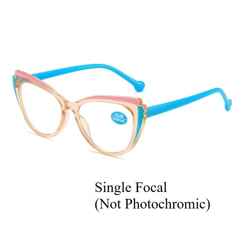 2025 Fashion Men Women Photochromic Reading Glasses Trendy Cat Eye Multifocal Glasses Outdoor Far Sight Eyeglasses +1.0+1.5+4.0