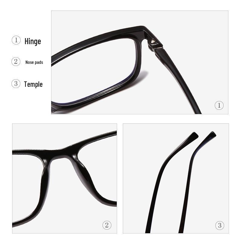 Ultra-Light TR90 Square Eyeglass Frames - Women's Prescription or Men's Blue Light Blocking Option