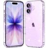 Clear Glitter Case For iPhone Air 17 Pro Max 16E 16 E 15 Plus 14 13 12 11 Hard PC Back Shockproof Protective Bumper Cover Cute Slim Women Girls Phone