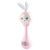 Shaking Toy Bite-resistant Cartoon Rabbit Shape Portable Music Light Teether Toy for Baby