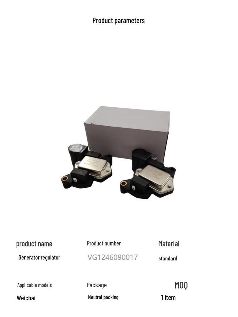 Premium Alternator Regulator VG1246090017 Compatible with Weichai Trucks