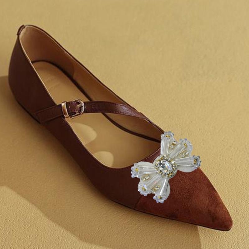 5 Pcs Rhinestones Bows Patches Lovely Decorative Patches Bowknot Patches Sewing Patches for Clothes Hat Shoes Hairpins