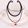 Collarbone Chain Women'S Short Neck Chain Neck Strap Neck Red Heart Necklace Collar Simple Sexy Black Choker