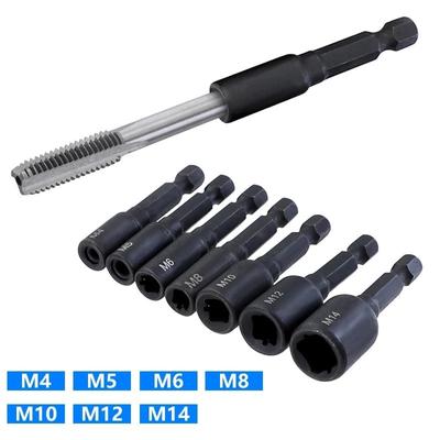 Socket Wrenches M6-M14 Firmer Screw Tap Socket Adapter Holder Extension Bar 1/4 Inch Hex Shank Chuck Wrench Hand Tools