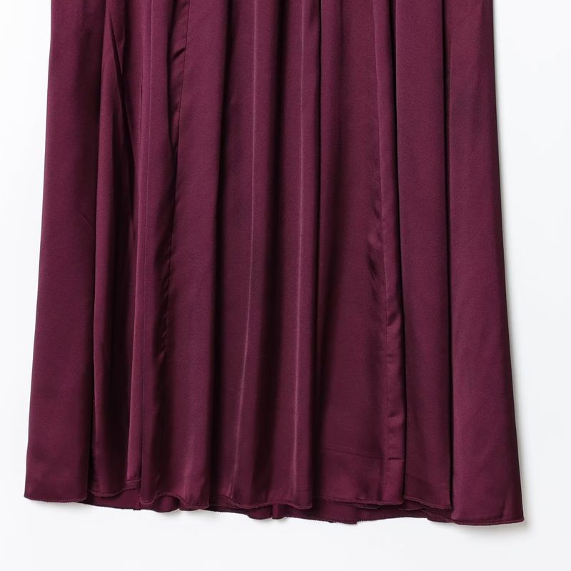 Kaslead New Women clothes Western Style Fashion Simple Silk Satin Texture Long Dress 8040019