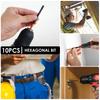 10/20PCS Magnetic Allen Wrench Drill Bit Set Metric & Imperial Impact Hex Head Screwdriver Bit Set 1/4 Inch Hex Shank Hex Bit