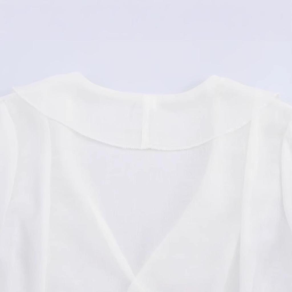 Spring 2025 Women's European & American Style Versatile V-neck Long Sleeve Shirt