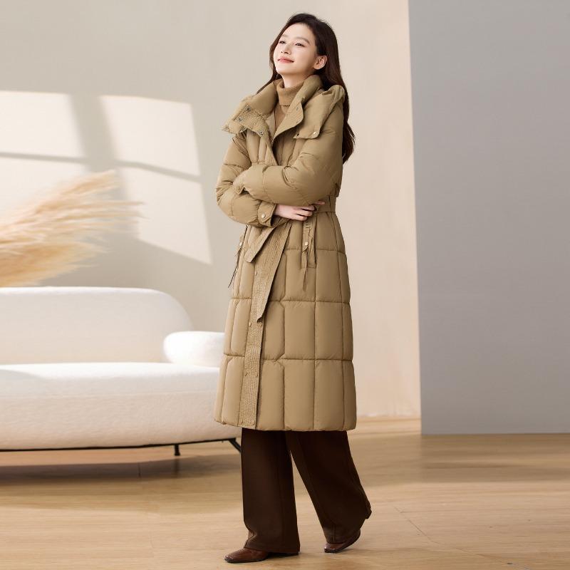 

Зимняя утепленная пуховым хлопком одежда, длинные приталенные теплые куртки, облегающие куртки-одеяла длиной ниже колена L хаки