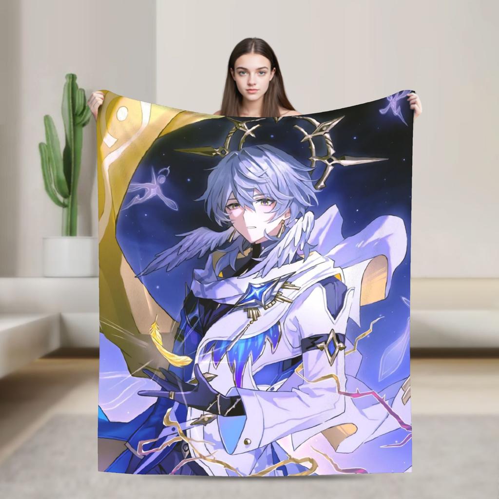 Super Warm BlanketKids Adult Camping Honkai Star Rail Throw Blanket  Flannel Bedspread For Outdoor Novelty Sofa Bed Cover