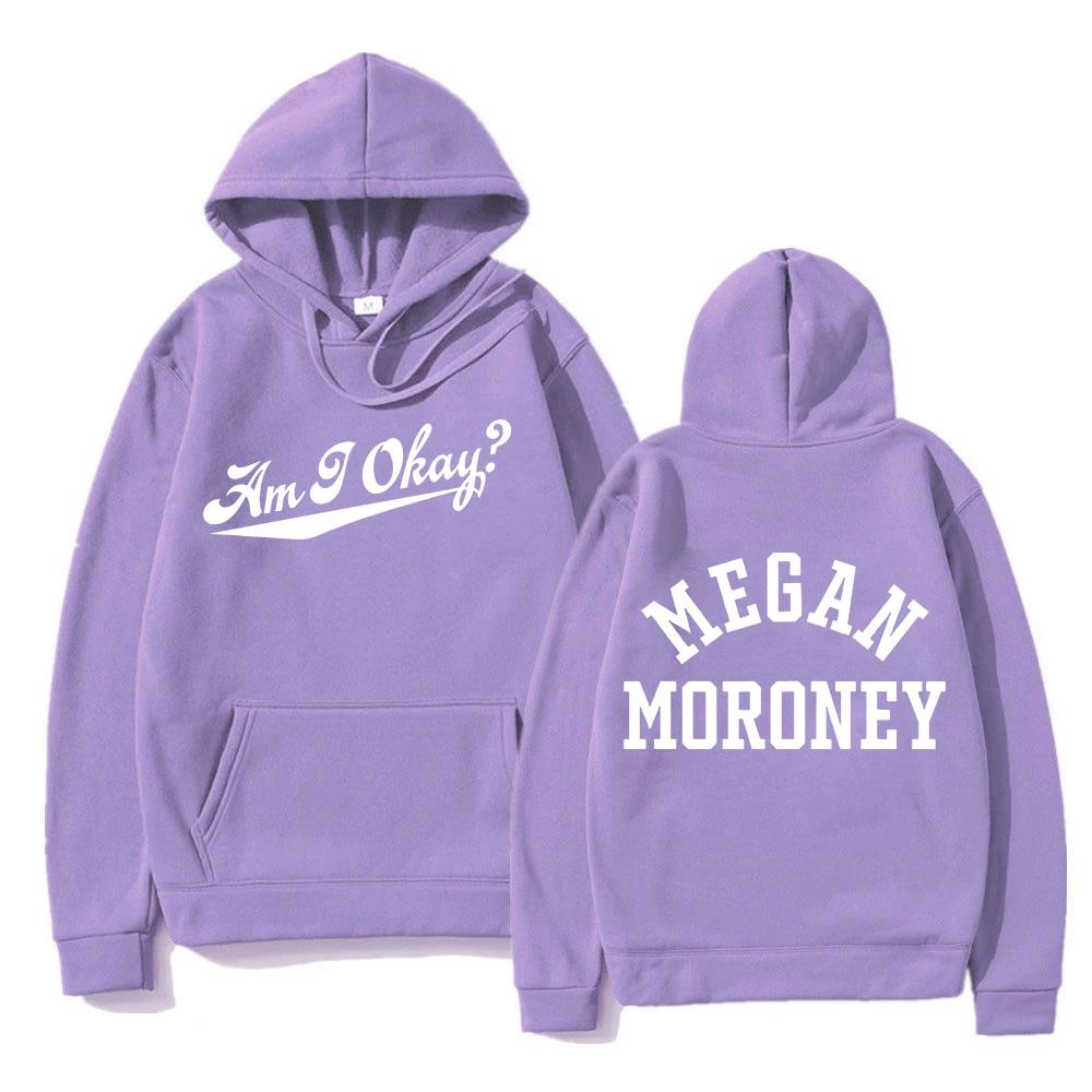 Megan Moroney Am I Okay Men's and Women's College Style Aesthetic Letter Printed Hoodie Autumn/Winter Hoodie Warm Hoodie