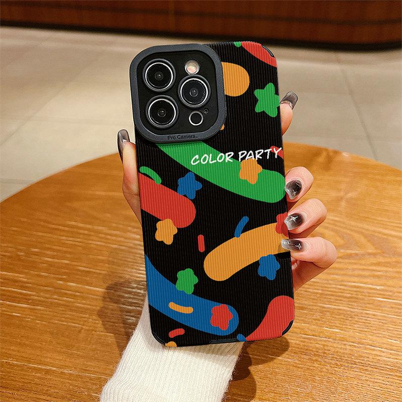 

Vertical Leather Shell Color Party Printed Patterned Shockproof Soft Silicone Case with Camera Lens Full Protection for IPhone Samsung iPhone 6 / iPhone 6s