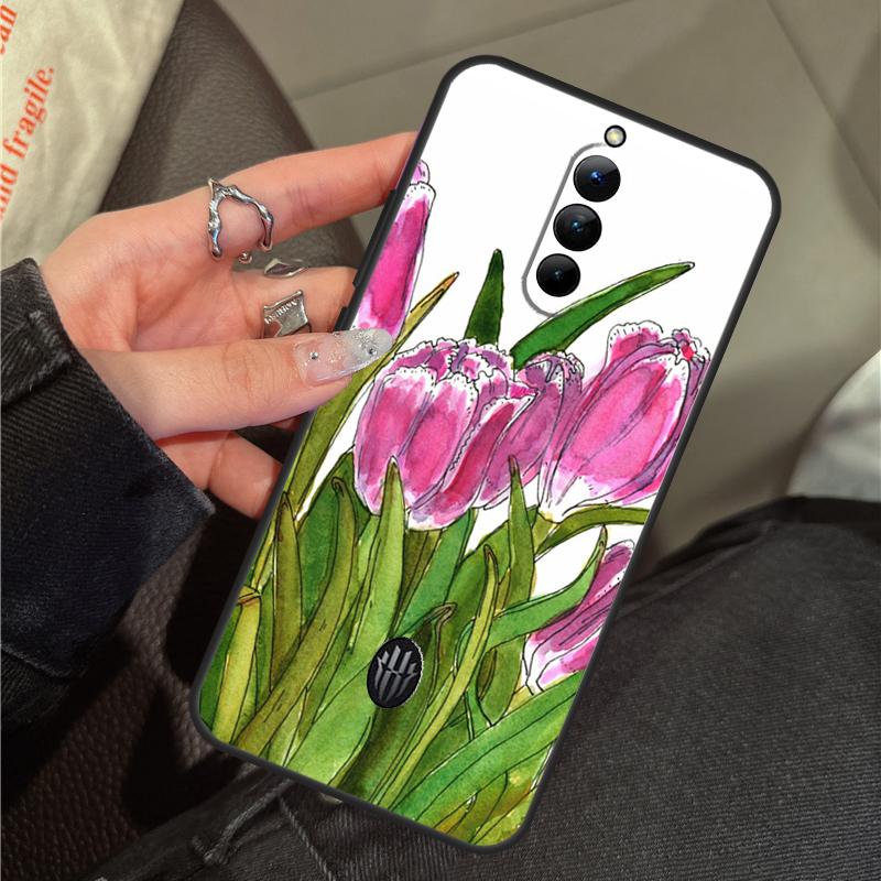 Tulips Flower Spring Case For ZTE Nubia RedMagic 11 9 8 10 Pro Plus 8S 9S 10S Pro 5G 5S 6 7 6S 7S Pro 10 Air Cover