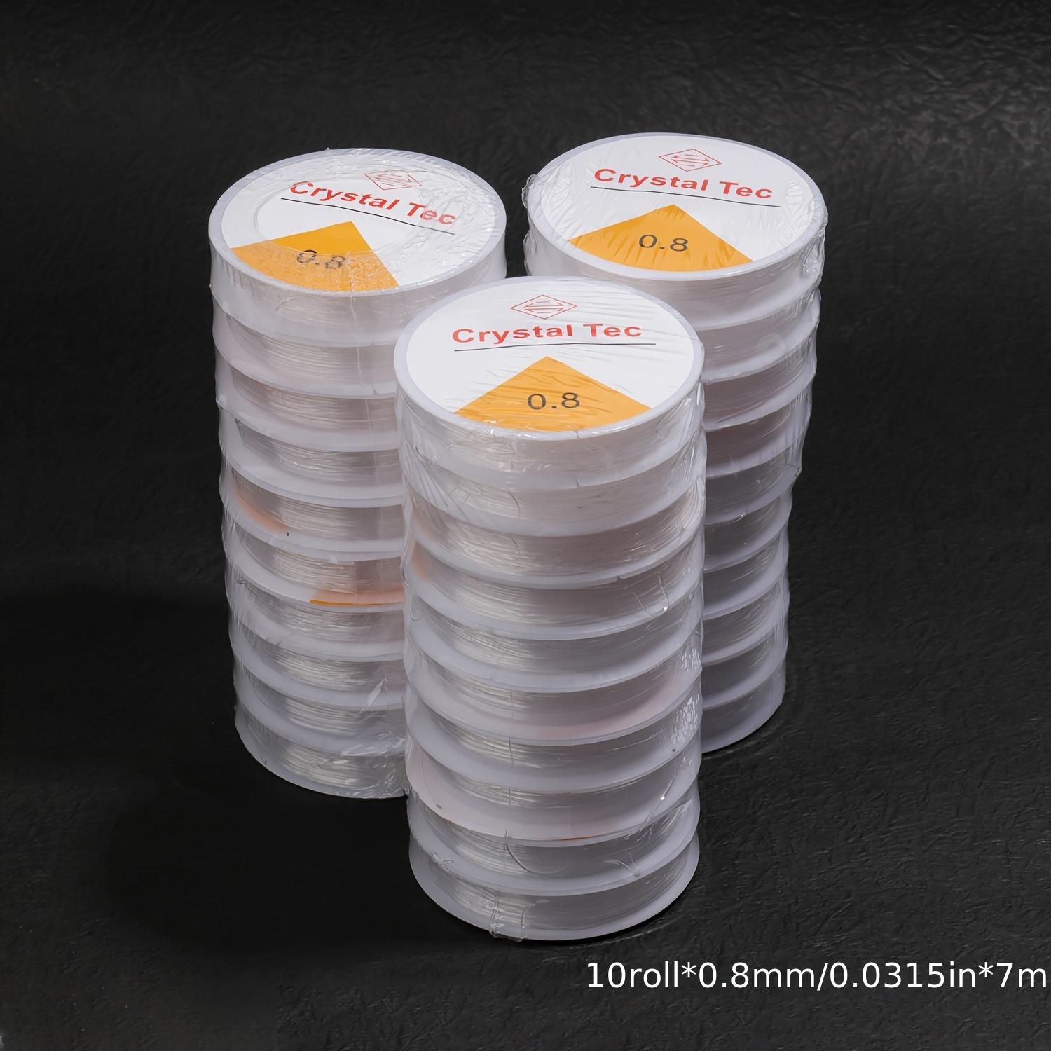 

10 рулонів/пакет Кристалічний еластичний браслет Шнур Стрейч бісерний шнур для виготовлення ювелірних виробів і браслетів Білий(Тобі:0,6 мм 0,8 мм 1,0 мм) 0.8mm(10roll) білий