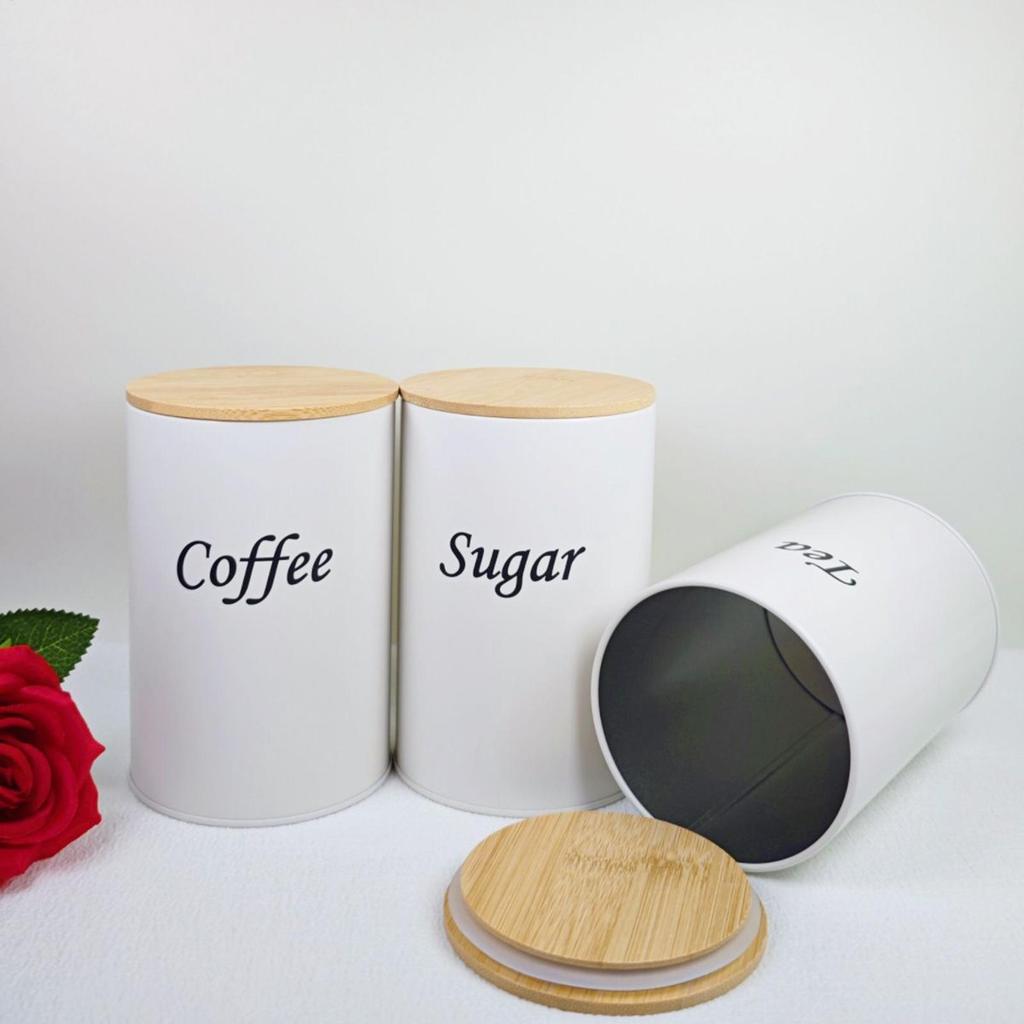 Teedosen 3 Stück Druckbeständig Lebensmittel-Organizer Kaffeebohnen-Aufbewahrungsgläser Für Süßigkeiten Haferflocken Mehl Kaffeeweißer Salz Küche