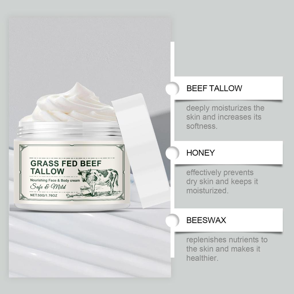 Cowfat Face Cream Nourishes And Tender Skin, Repairs And Soothe The Face, Moisturize And Tighten The Skin   50g