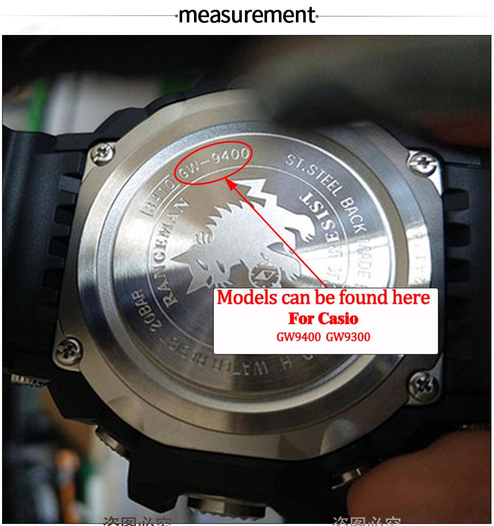 Harz-Uhrenarmband Passend für Casio GW9400 G-9300 Ersatz Schwarz Sport Wasserdichtes Armband GW 9400 Stahl-Lünette Zubehör