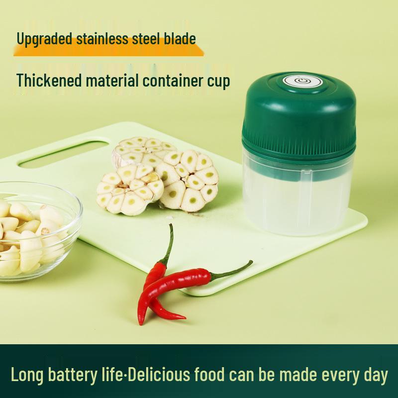 

Electric Mini Garlic Chopper: Multifunctional Masher and Food Supplement Mixer 350ml with 3-Leaf Blade темно-синього кольору