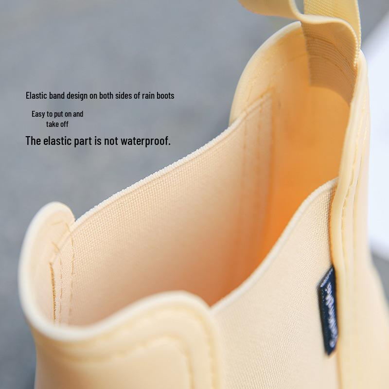 Women's Mid-Calf Chelsea Rain Boots - Waterproof, Non-Slip, Fashionable Rubber Shoes