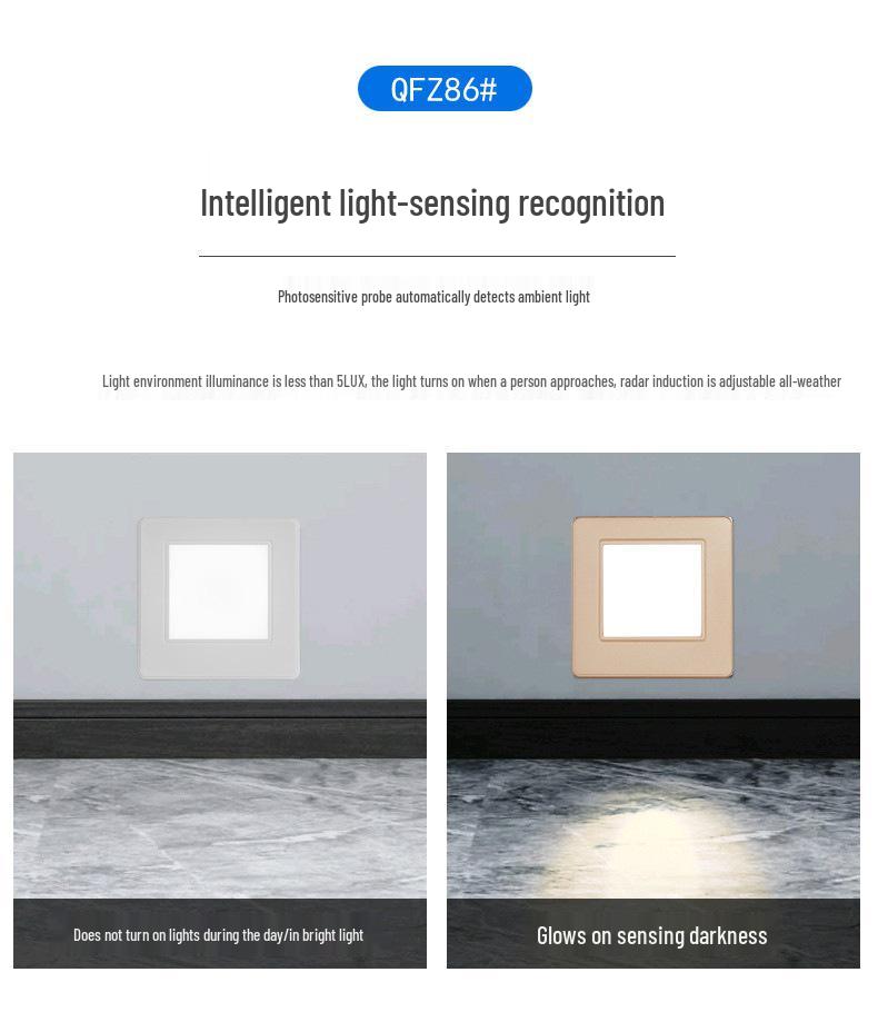 Adjustable 86 Type Recessed Radar Motion Sensor Stair and Aisle Light