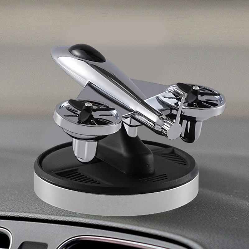 Car Diffuser Perfume Automatic Dashboard Rotating Solar Perfume Oil Diffuser Airplane Shape Design Car Odor Eliminator Air