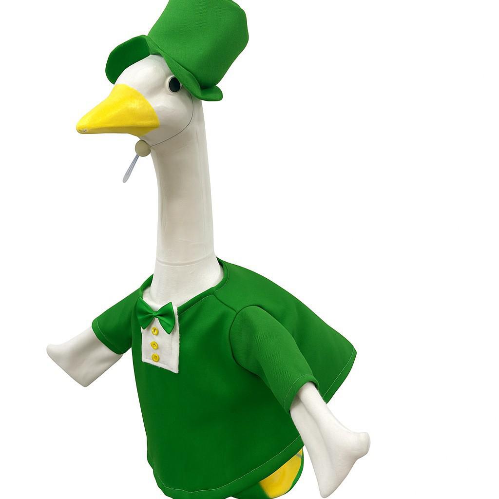 

St. Patrick s Day Clover Porch Goose Clothing Set for Party Courtyard