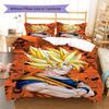 Ropa de cama con estampado de Son Goku, Juego de colcha, Funda de colcha, Funda de almohada, Regalo de cumpleaños para el hogar (1 * funda nórdica + 2 * fundas de almohada, sin núcleo)