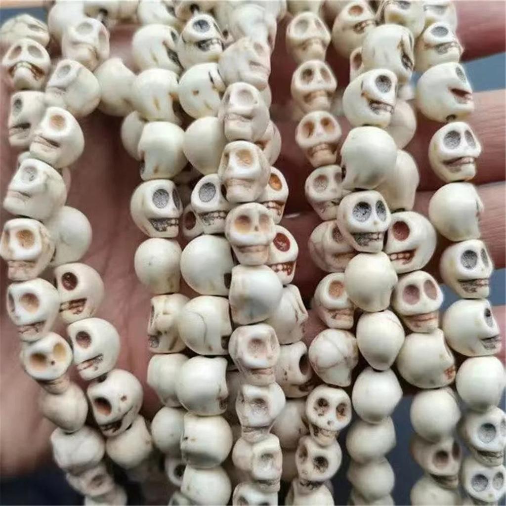 CH70 20Pcs 11mm wacky Skull Beads Clothes Multicolor Beads Handmade Diy Necklace Gothic Jewelry Handmade Beads trend Accessories