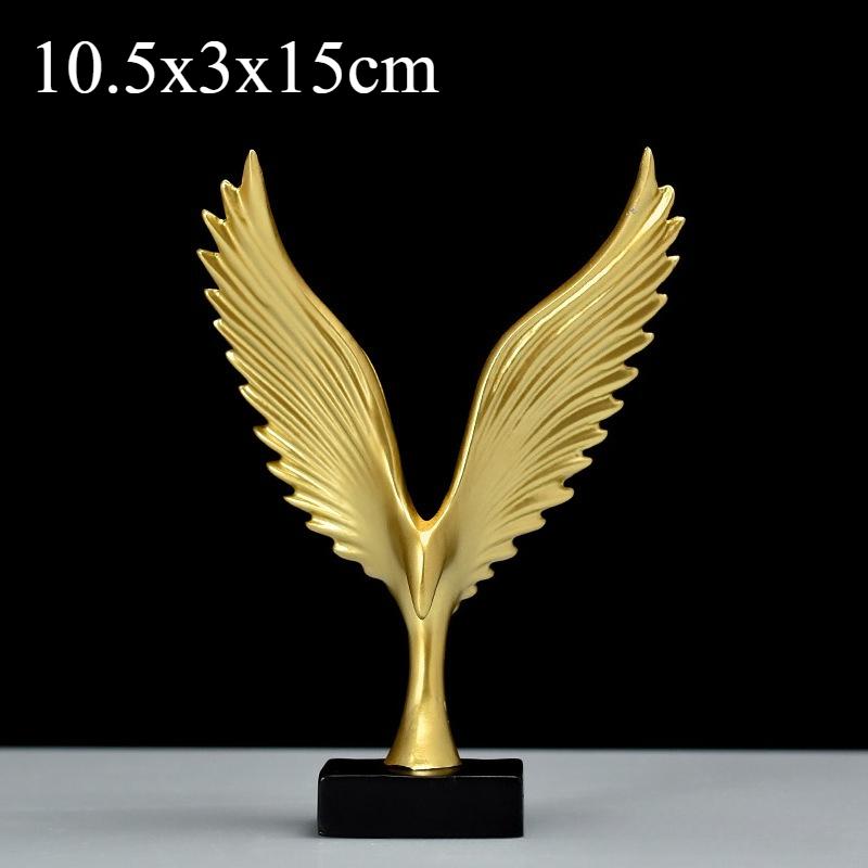 European Eagle/Angel Wing Statue Sculpture Figurine Resin Dapeng Spreading Collection Miniature for TV Cabinet Home Decoration