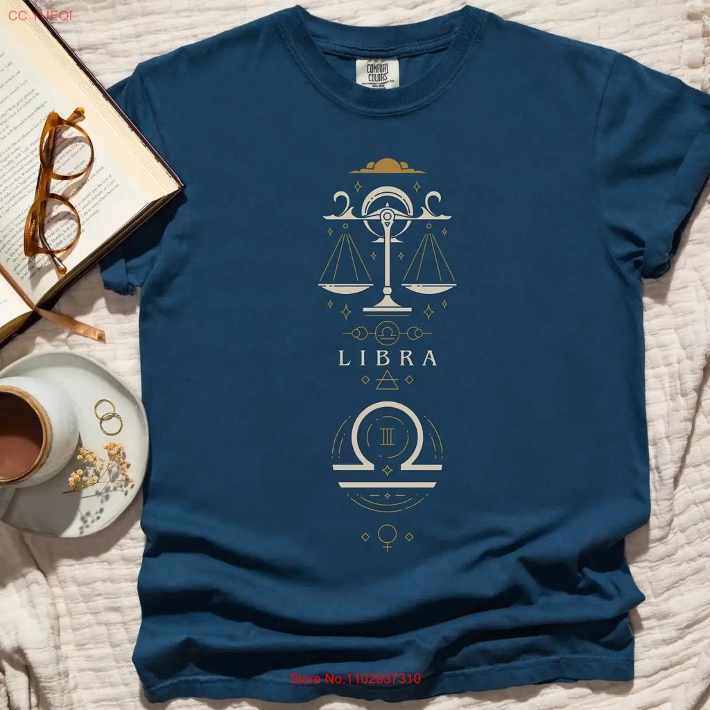 Libra Zodiac T Shirt Astrology Celestial Vintage Streetwear Breathable Comfortable Homme Designer Clothes Stretched