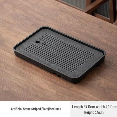 Artificial Porcelain Stone Striped Tea Tray