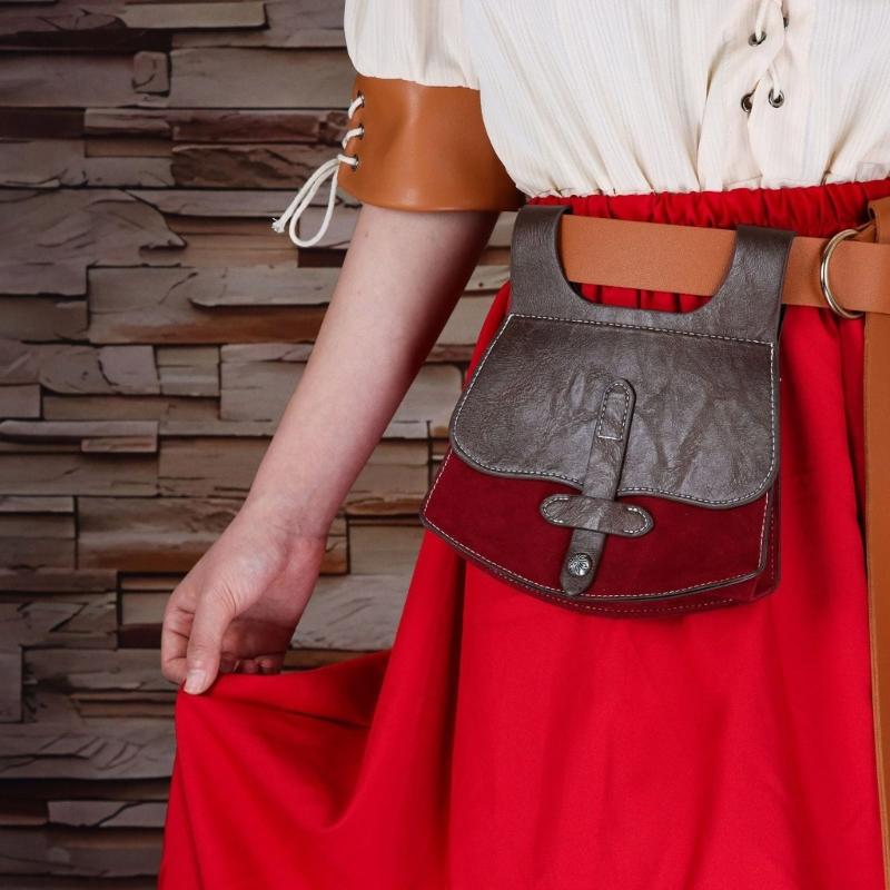 Elegant Style PU Leather Waist Pack With Removable Storage Bag Costume Accessories For Roleplay And Themed Occasion