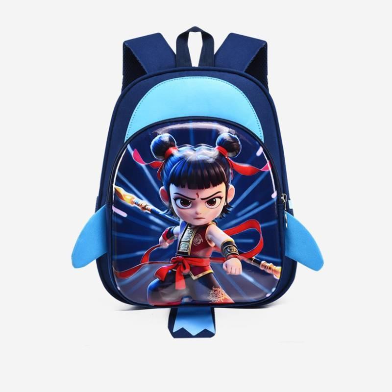 

Nezha Kids School Backpack With Oxford Fabric Cartoon Design For 3-6 Year Old Boys And Girls темно-синього кольору