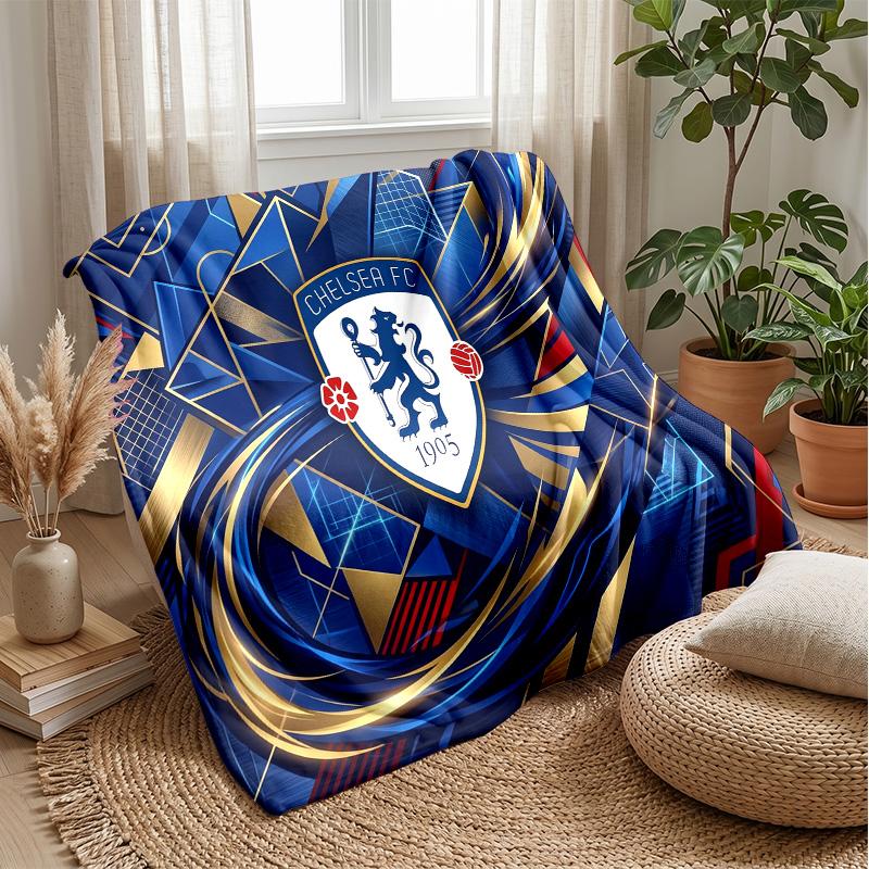 Couverture sur le thème du Chelsea FC Couverture douce en flanelle Couverture jetée en peluche Couverture douillette pour canapé et lit pour la décoration de la maison