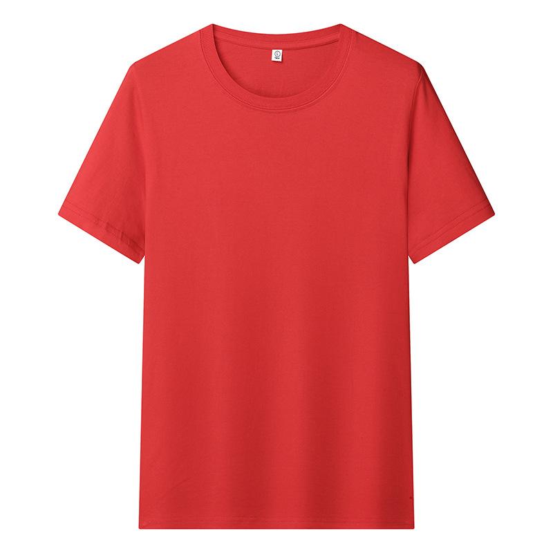 

Летняя мужская футболка из чистого хлопка, однотонная, повседневная, с круглым вырезом, дышащая, свободная, тонкая футболка с коротким рукавом, летняя для пары 4XL